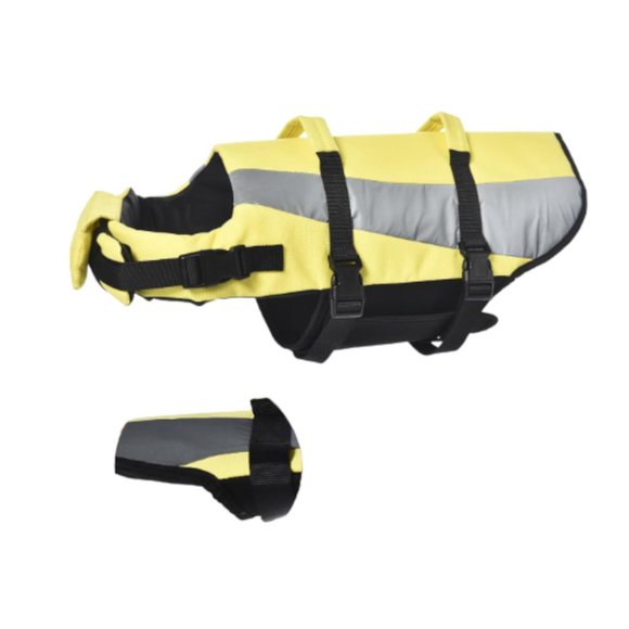 Amazon Basics Dog Adjustable Life Jacket with Reflective Stripes Yellow  Medium - Picture 4 of 14